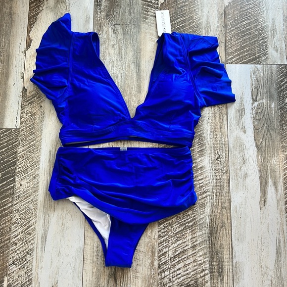 Blue Ruffled Bikini Set - Picture 5 of 5